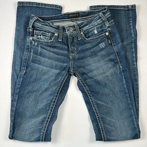 Silver Jeans Co. Tuesday Slim Boot Sz W26 L35 Medium Wash Denim